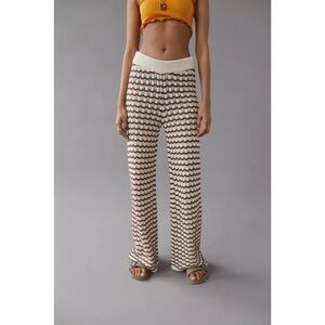 Urban Outfitters BDG Bec Knit Crochet Boho Wide Leg Pants Size Small